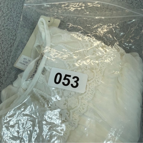 VIA SIGNORIA Top Womens S Ivory 100% Silk Lace Trim‎ Lined  Fairy Italy Made NEW - Picture 16 of 16